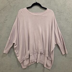 Jennifer Lopez Oversized Sweater Women Size S/M Purple 3/4 Sleeve Warm Cozy